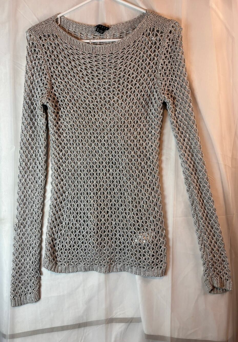 Theory Gray Knit Long Sleeve Sweater Size Medium